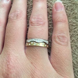 COPY - Swarovski stackable silver and gold rings size M